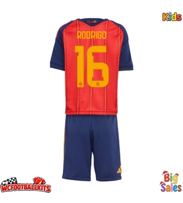 Spain Rodri Hernandez #16 Replica Home Stadium Kit for Kids World Cup 2026 Short Sleeve (+ pants)